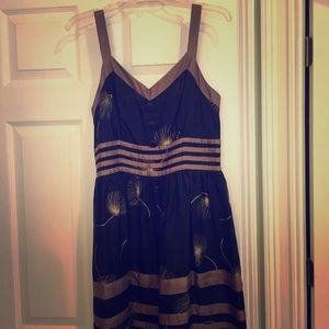Anthropologie silk dress with buttons